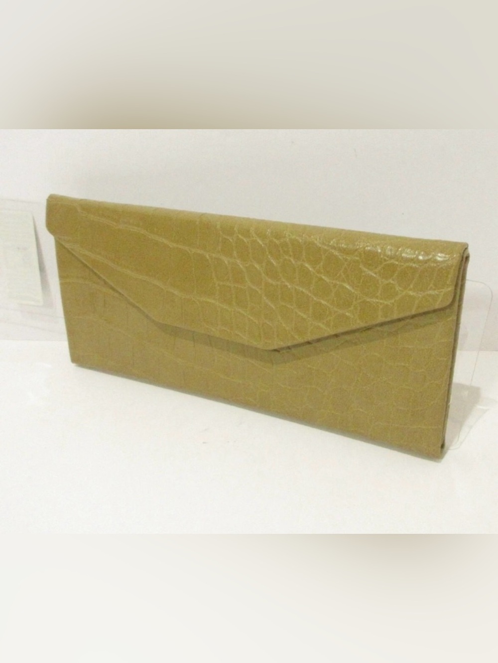 Nwt Anew day Olive Croc-Embossed Envelope glasses case color light mustard